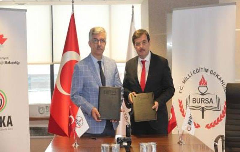 İl Milli Eğitim Müdürü Sabahattin Dülger BEBKA Genel Sekreteri İsmail Gerim imzaladı.