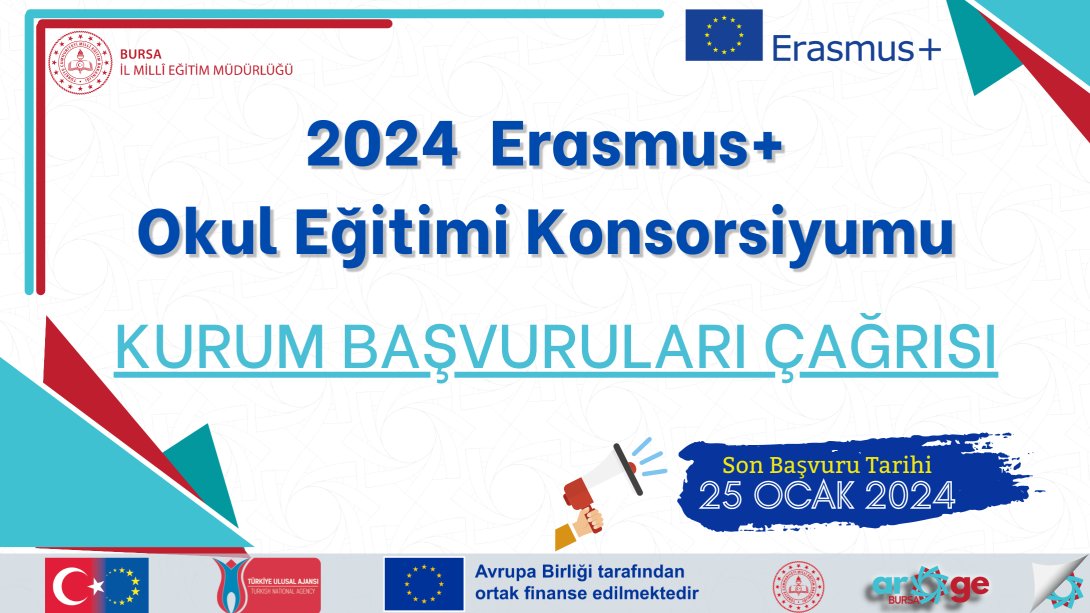 2024 Erasmus Okul Eğitimi Konsorsiyumu Kurum Başvuruları Çağrısı